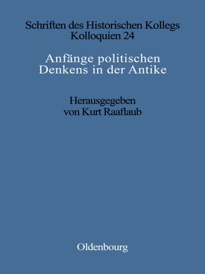 cover image of Anfänge politischen Denkens in der Antike